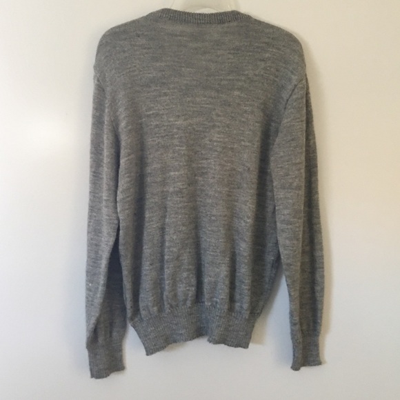 Cheval Alpaca heathered gray V neck knit sweater L - Picture 4 of 4